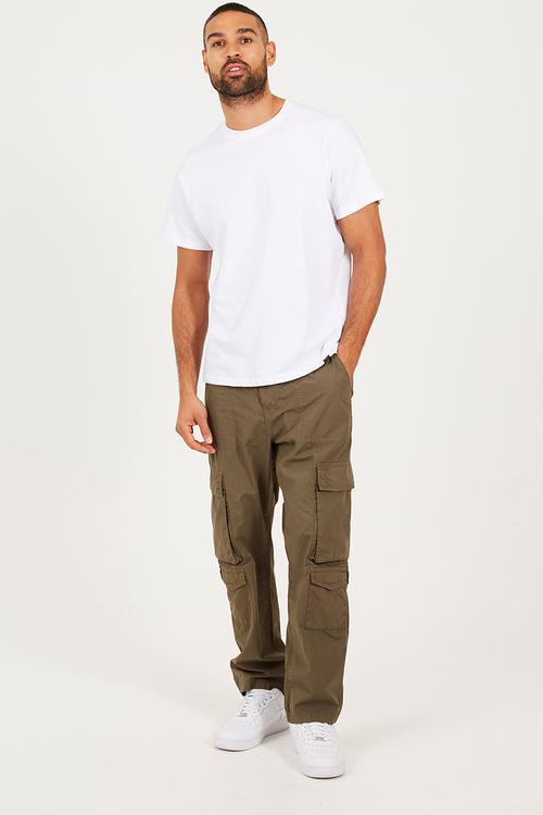 Cotton Poplin Cargo Pant - Khaki