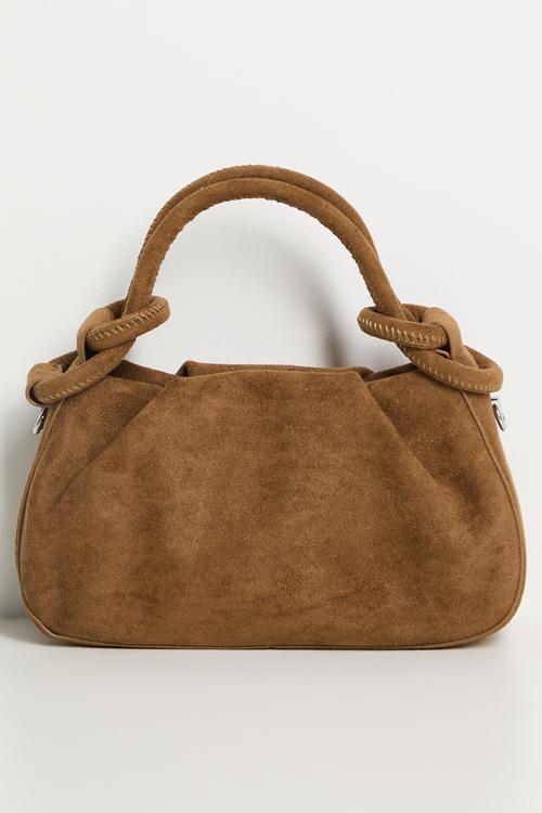 Agnes Top Handle Pouch Bag - Tan