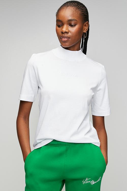 Ladies kelly high neck T-shirt -  white