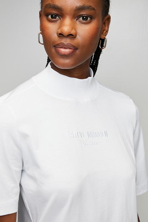 Ladies kelly high neck T-shirt -  white