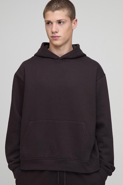 Basic Oversized Boxy Hoodie - Chocolate