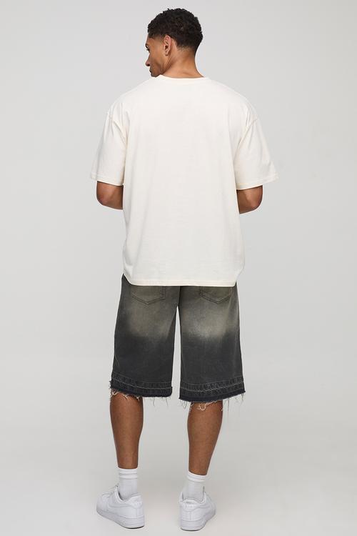 Stone Oversized M Star T-Shirt-Stone