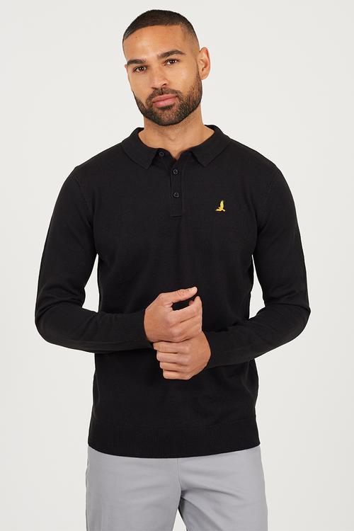 Branded Button Placket - Jet Black