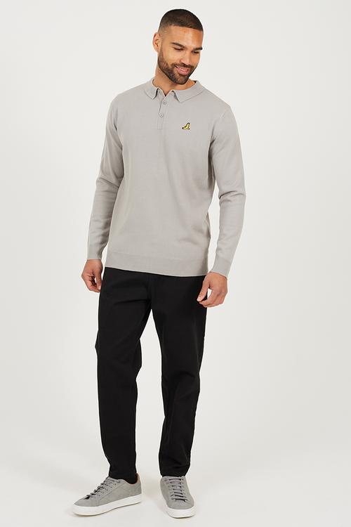 Branded Button Placket - Silver Grey Marl