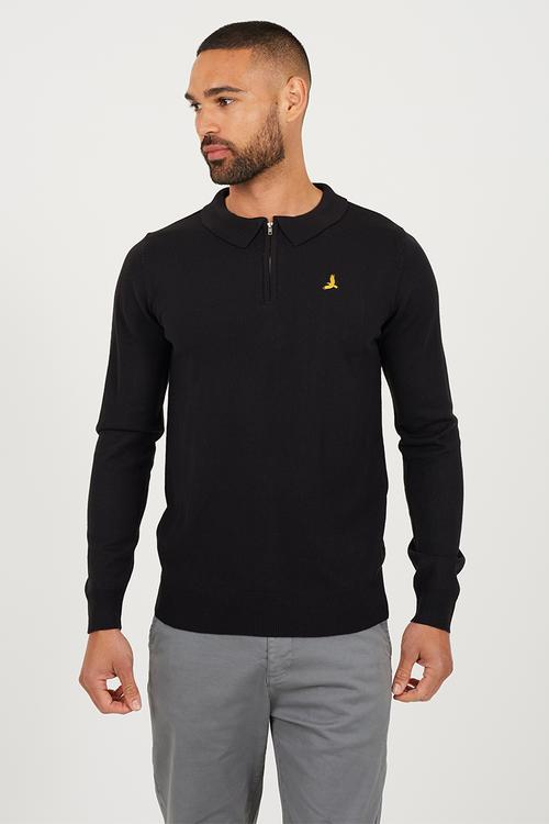 1/4 Zip Placket - Jet Black