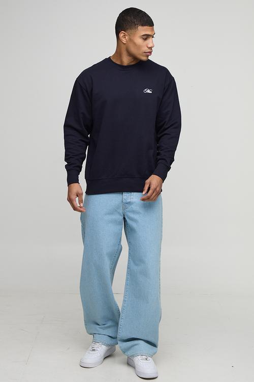 Navy Relaxed Fit Chalet Landscape Printed Sweatshirt - Navy
