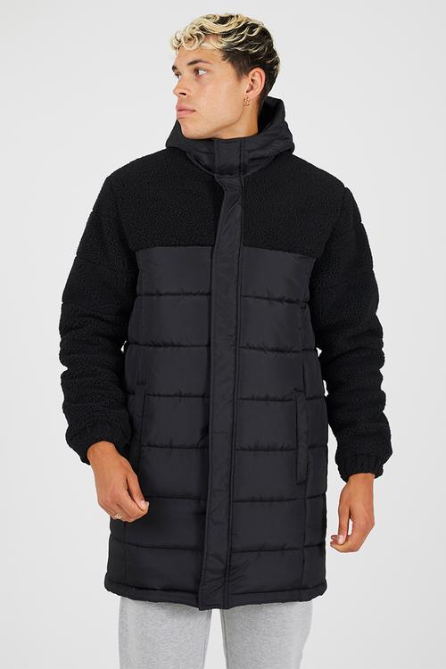 Full Zip Funnel Neck Borg Style - Jet Black/Multi