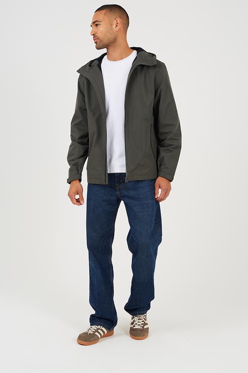 Zip Through Hooded Jacket - Khaki