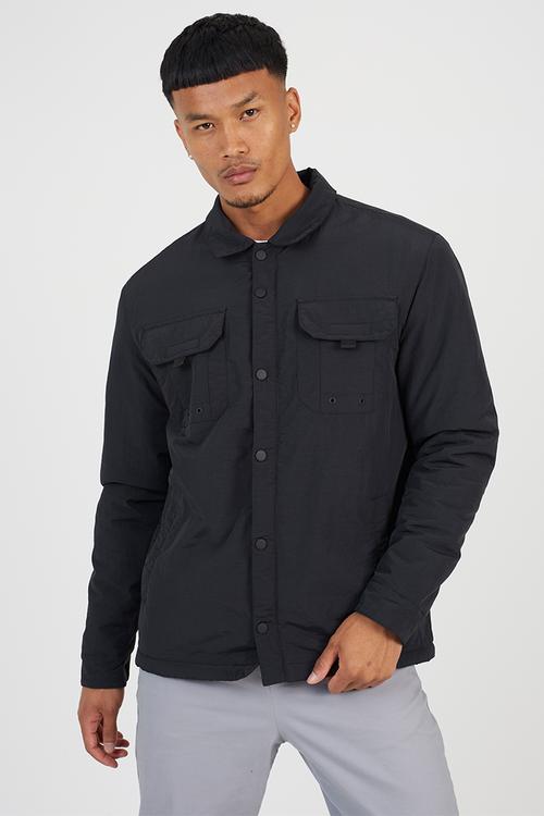 Borg Lined Shacket - Black