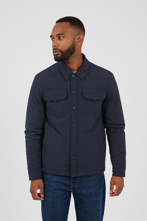 Borg Lined Shacket - Navy
