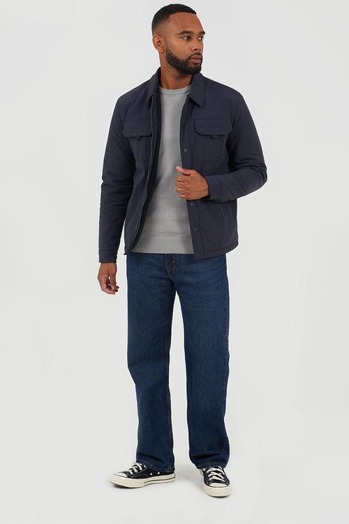 Borg Lined Shacket - Navy