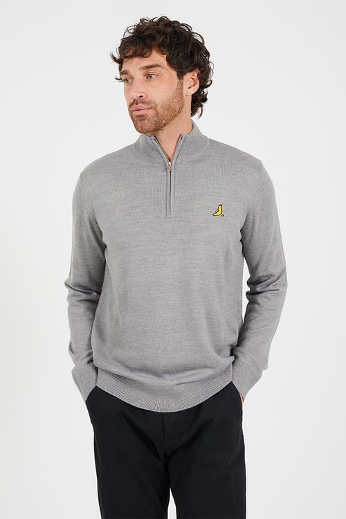 1/4 Concealed Zip - Silver Grey Marl