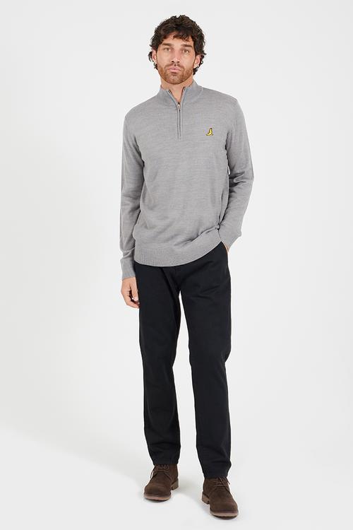 1/4 Concealed Zip - Silver Grey Marl