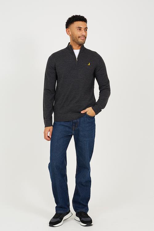 1/4 Concealed Zip - Dark Charcoal Marl