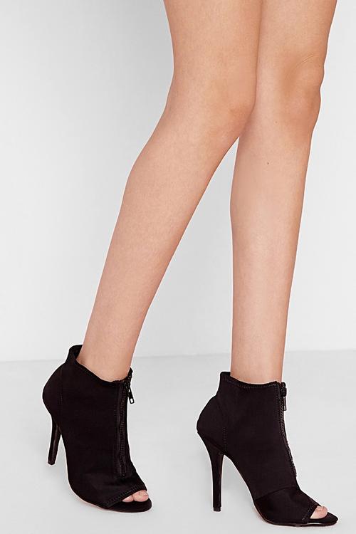 Neoprene Zip Detail Ankle Boots