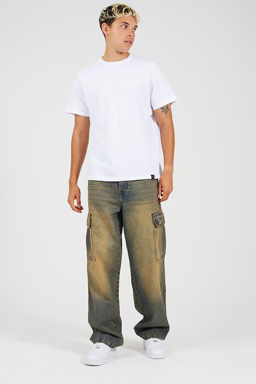 Cargo Extreme Wide Leg Denim Jean - Vintage Rust Long Length