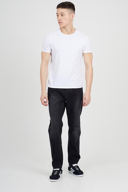 Loose Fit Cotton Jeans - Charcoal Wash Long Length