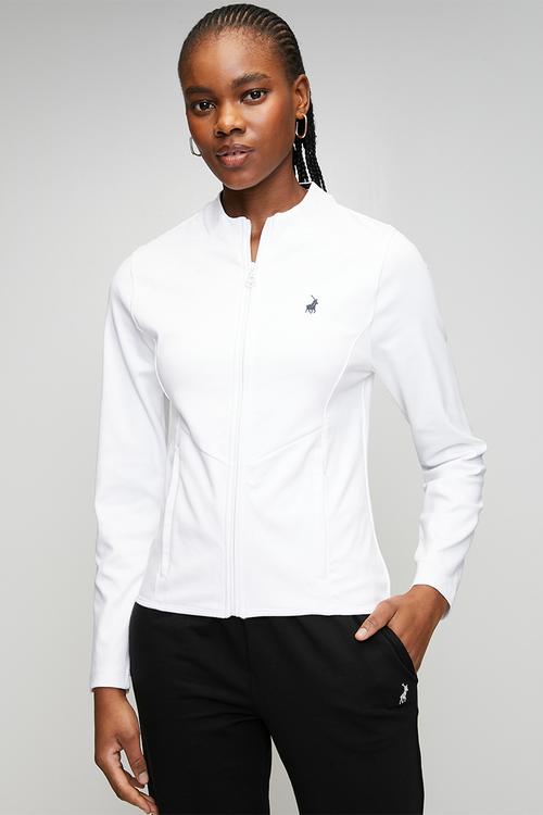 Wmn Scarlett Long Sleeve Track Top - White