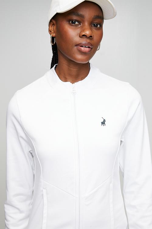 Wmn Scarlett Long Sleeve Track Top - White