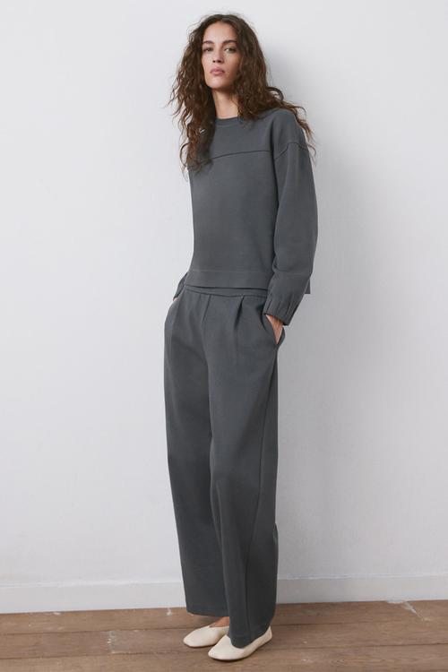Sweatshirt pique - medium blue
