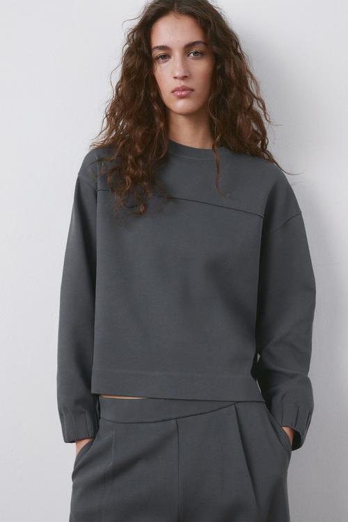 Sweatshirt pique - medium blue