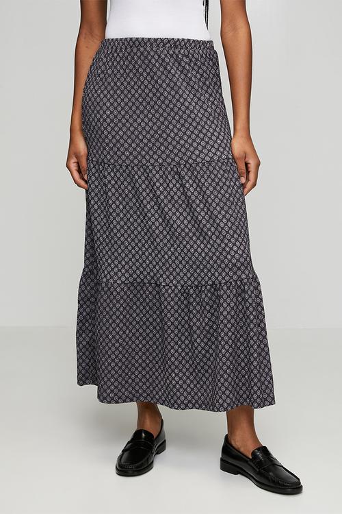Tiered midi skirt - grey