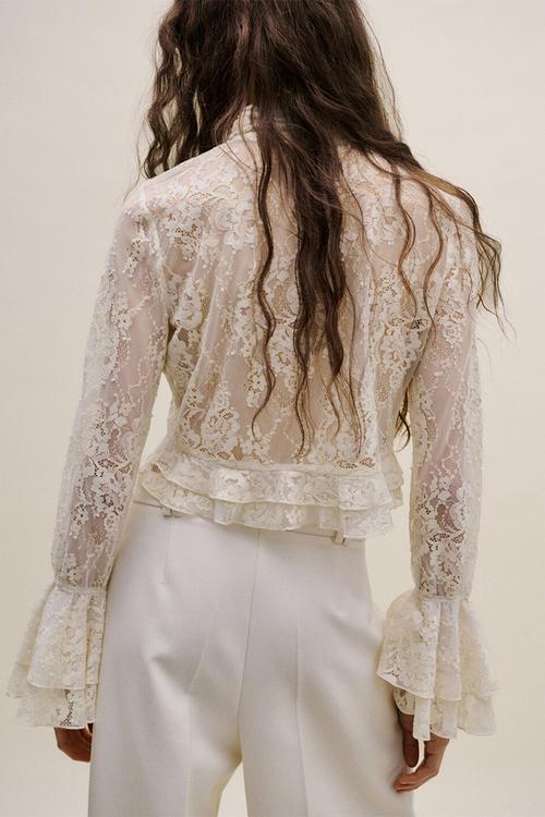 Blouse caro- light beige
