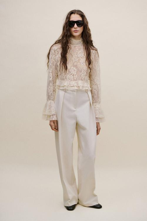 Blouse caro- light beige