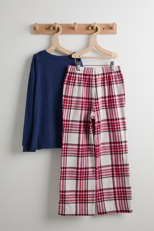 Cuddlecosy Long Sleeve And Sleepover Pyjama Pant - In The Navy Marle/In The Navy Check