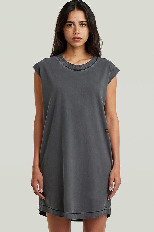 Washed s\l t dress wmn - Dk black gd