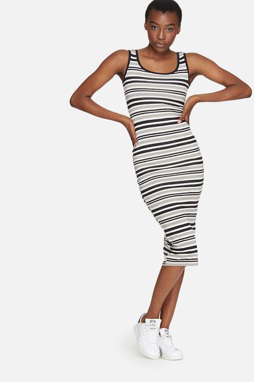 Striped midi vest dress