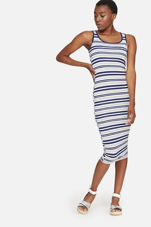 Striped midi vest dress