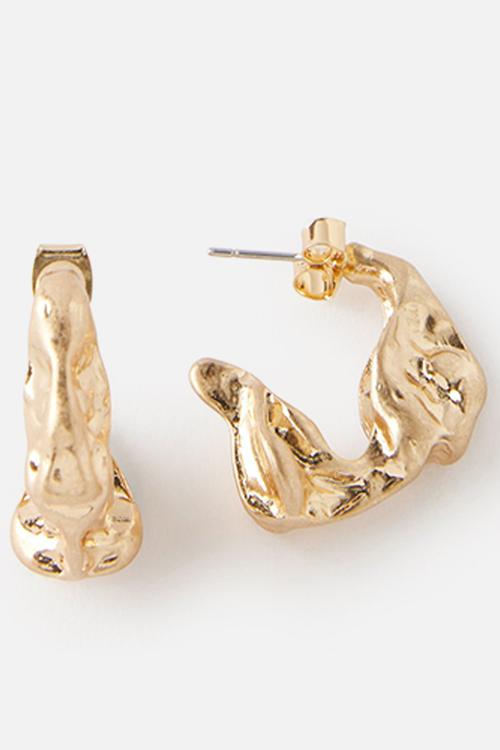 Mid hoop earring - up gold trinket stone hoop
