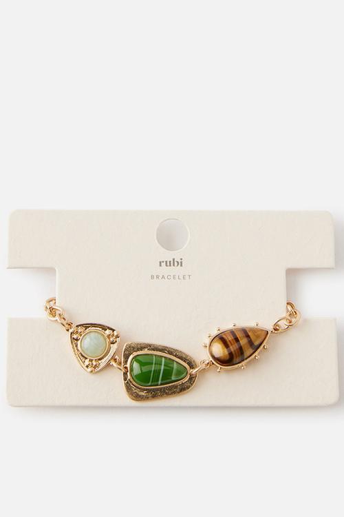 Single bracelet -   gold trinket multi stone