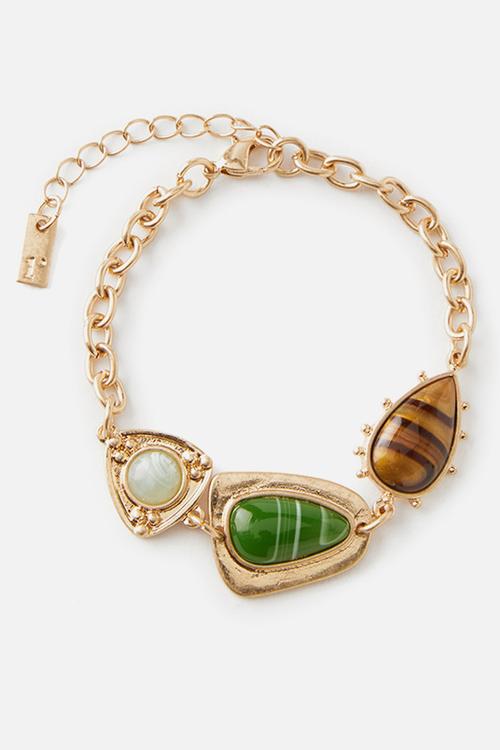Single bracelet -   gold trinket multi stone