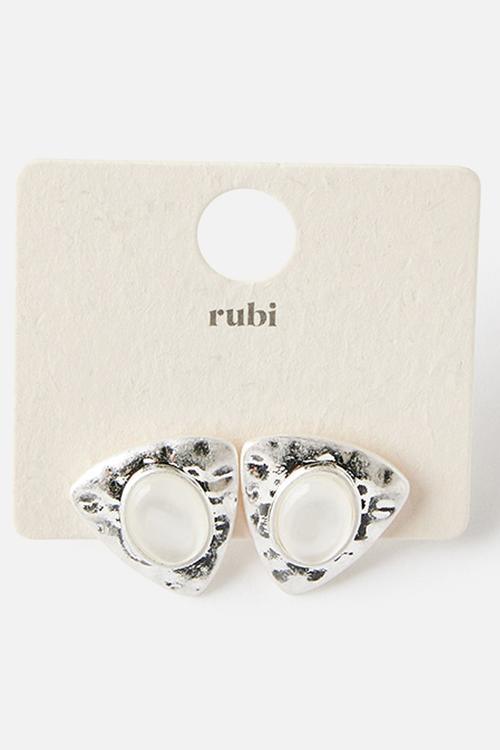 Small Charm Earring - Up Silver Y2K Stone