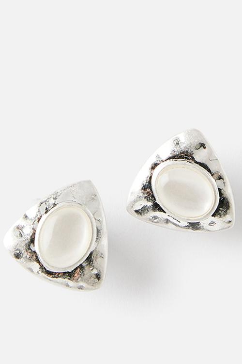 Small Charm Earring - Up Silver Y2K Stone