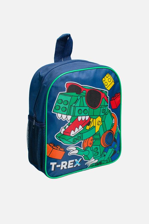 Dino Blocks Junior Backpack - blue