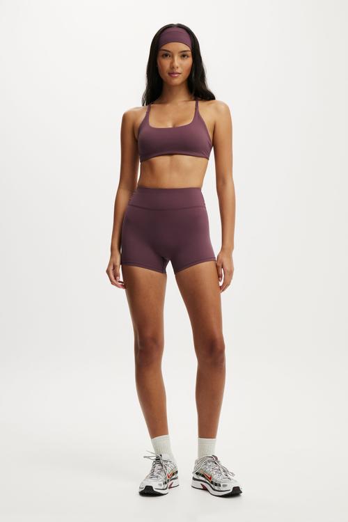 Ultra Luxe Strappy Cross Back Crop - Choc Plum