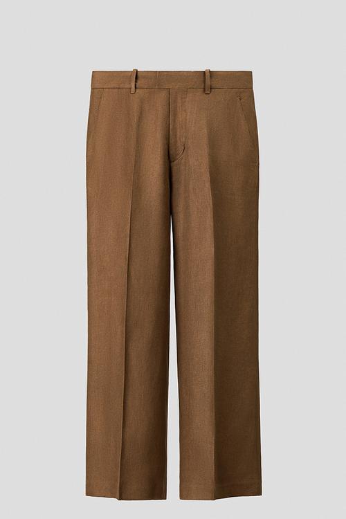 H&M Atelier: Loose fit linen trousers - brown