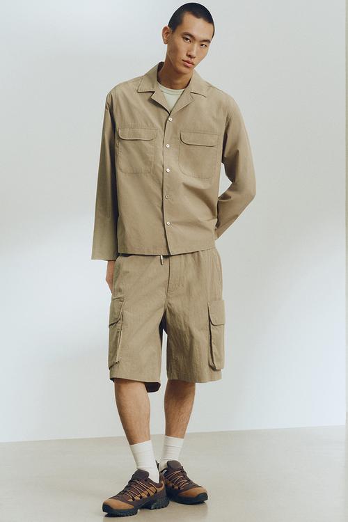 H&M Atelier: Loose fit cotton resort shirt - khaki green