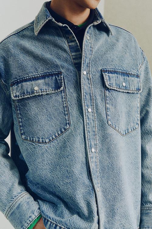 H&M Atelier: Regular fit denim shirt - denim blue