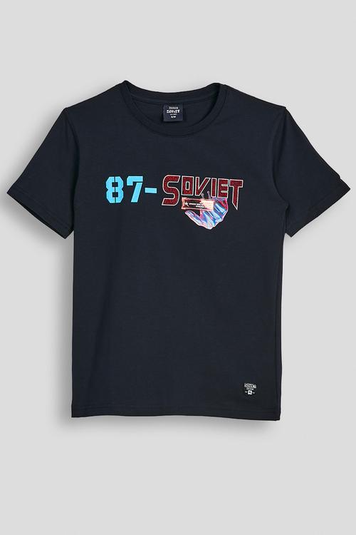 Fashion T-Shirt With Bling - Navy