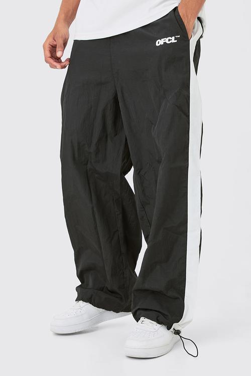 OFCL Side Panel Parachute Pants - Black