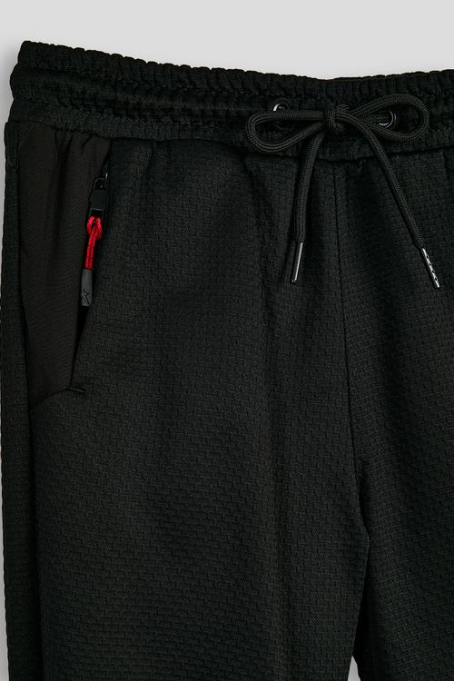 Boys Printed Track Pants - Black