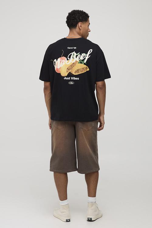 Black Oversized No Beef Just Vibes T-Shirt - Black