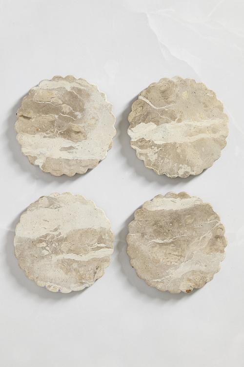 Scalloped Marble Coaster set of 4