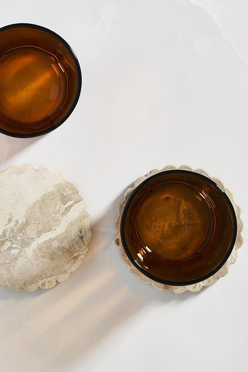 Scalloped Marble Coaster set of 4