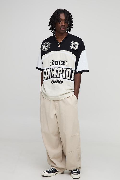 Man Varsity Jacquard Knitted Hockey Sports Top - White