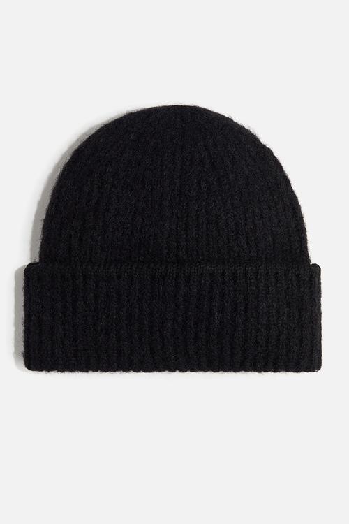Soft-brushed beanie - black
